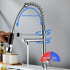 Llave Lavaplatos Grifo Monomando Extensible 2 En 1 Acero Inoxidable