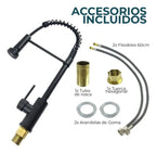 Grifo Llave Alta Monomando Cocina Rociador Flexible Acero Inoxidable