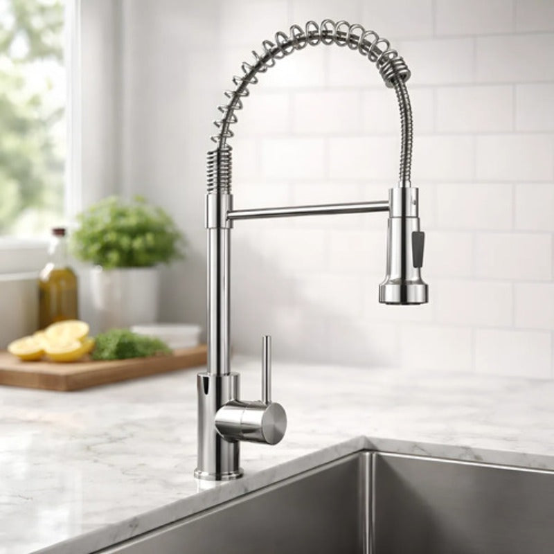 Grifo Llave Alta Monomando Cocina Rociador Flexible Acero Inoxidable