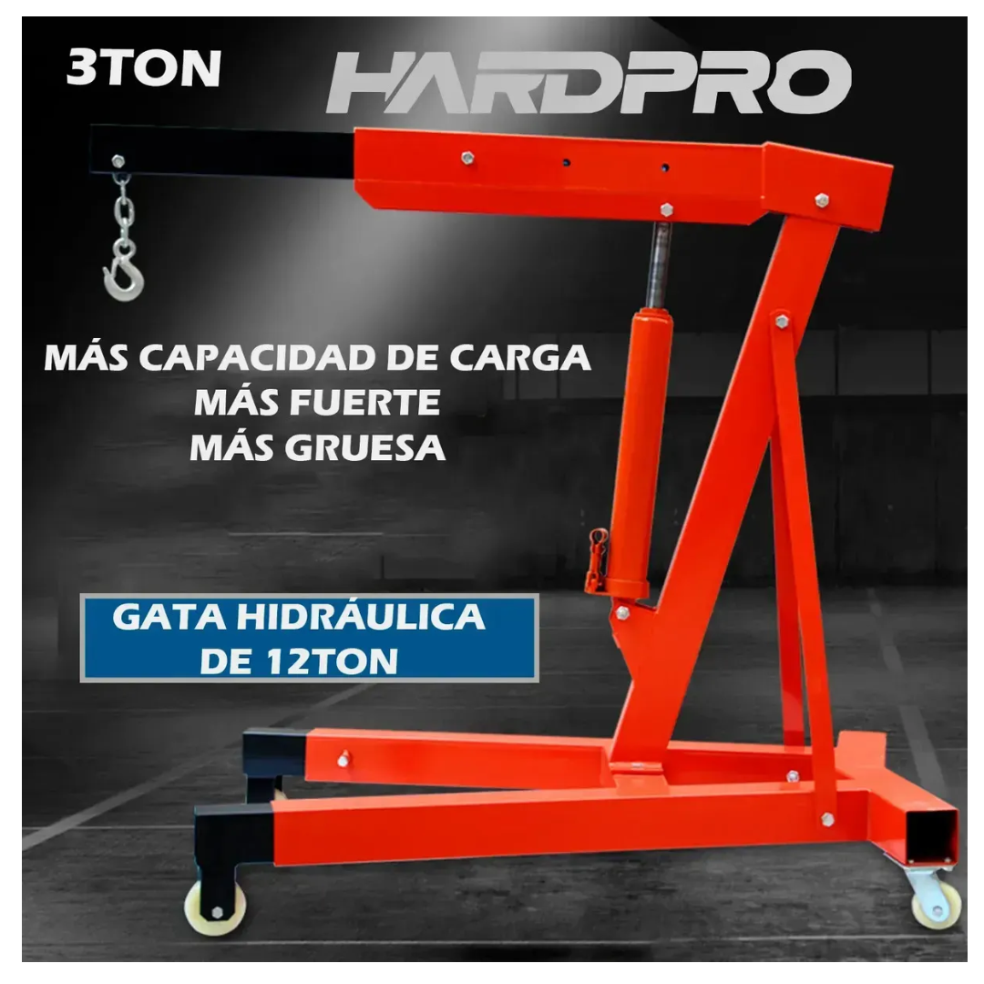 Tecle Grua Pluma Hidraulico 3 Toneladas Desmontable Auto