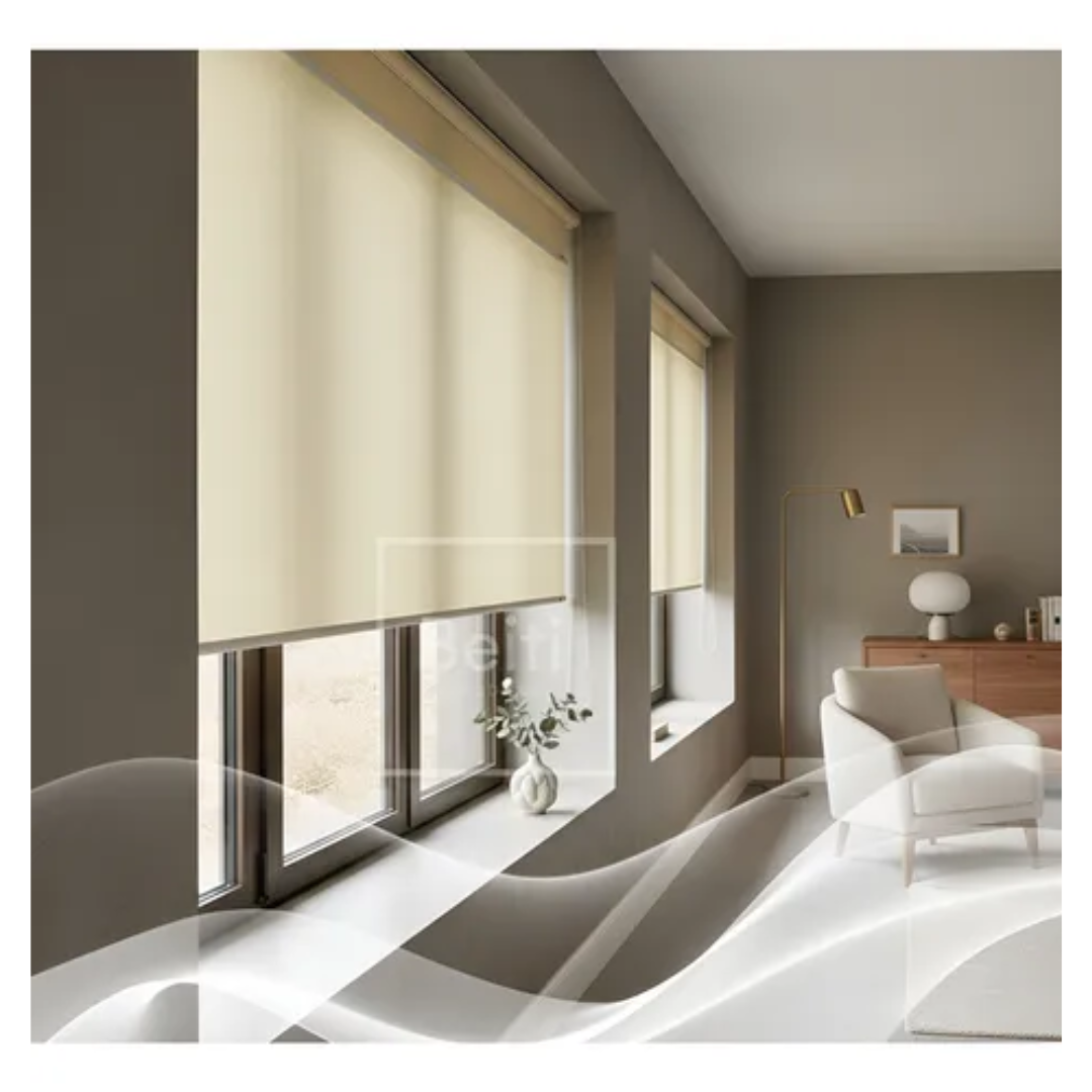 Cortina Roller Blackout Doble Visillo Cenefa 120x200