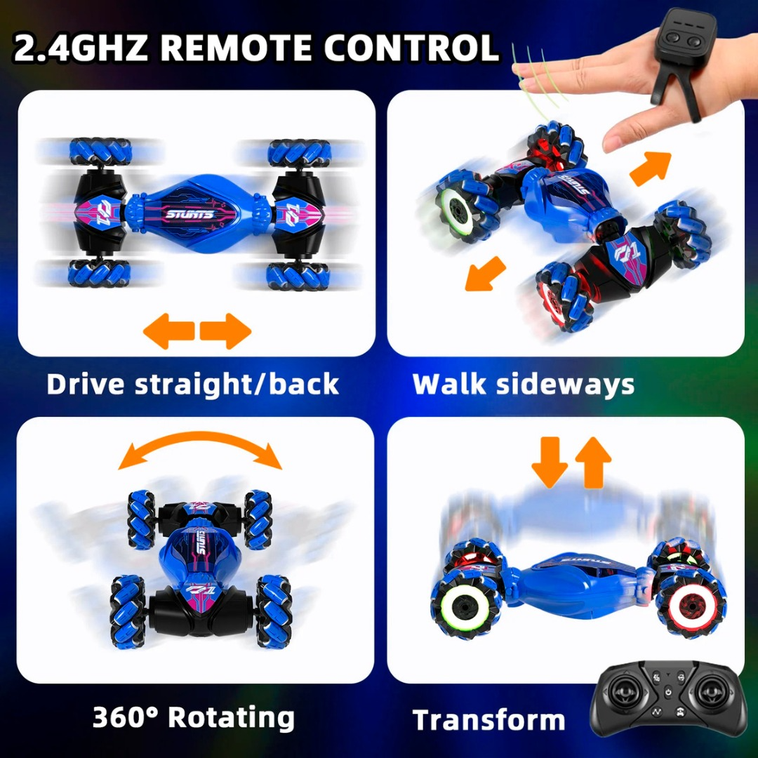 Auto Control Remoto 4x4 Trucos Pro Sensor Muñeca Con 2 Controles