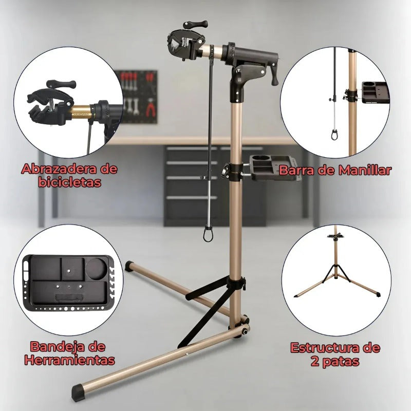 Soporte Atril Taller Bicicleta Plegable Profesional 30kg