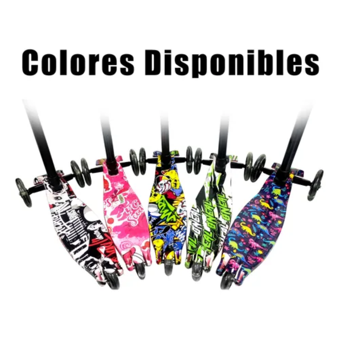 Monopatin Scooter 3 Ruedas Con Luz Led Niños  y Niñas