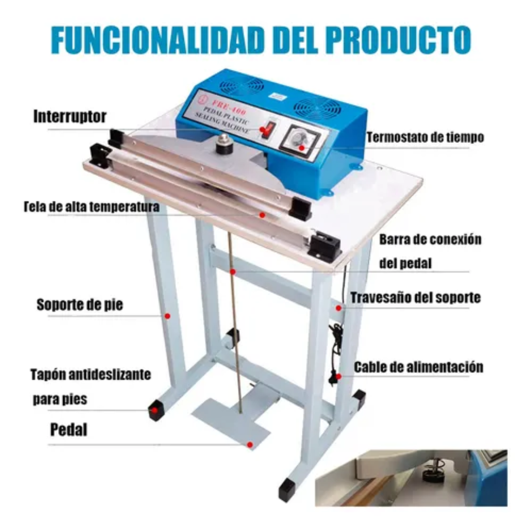 Selladora Cortadora De Bolsa De 70cm Con Pedal 700w