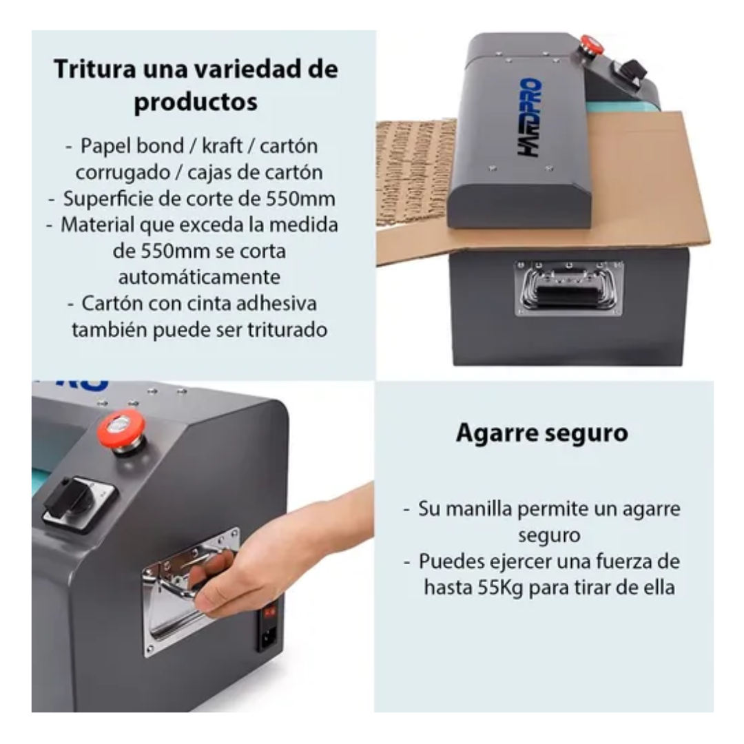 Maquina Trituradora De Cartón Para Relleno Y Embalaje 400w Turquesa