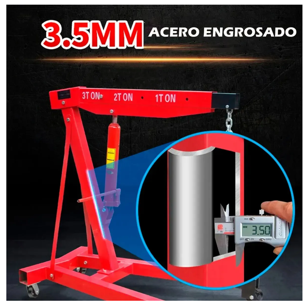 Tecle Grua Pluma Hidraulico 3 Toneladas Desmontable Auto
