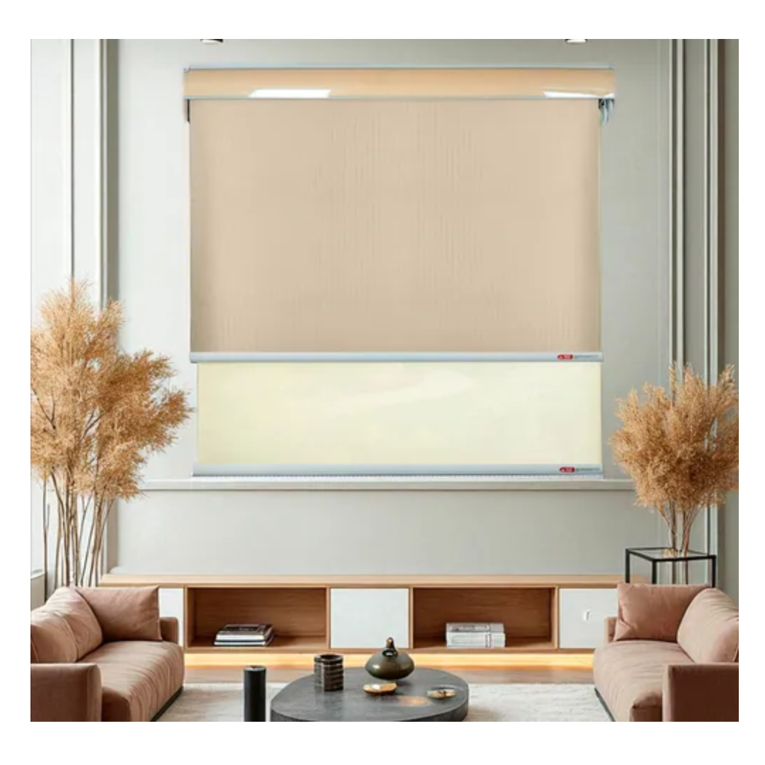 Cortina Roller Blackout Doble Visillo Cenefa 120x200