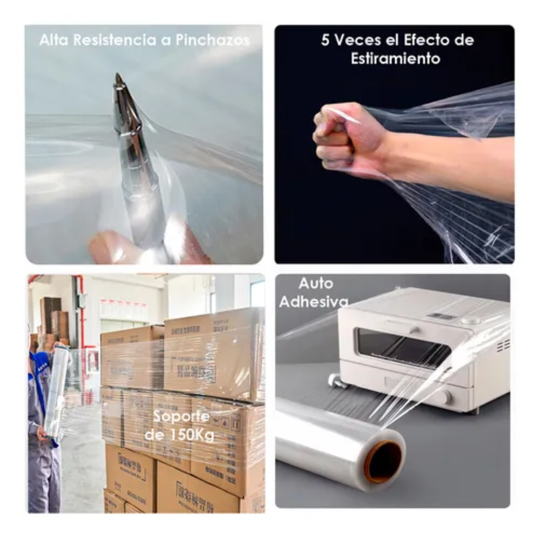 Pack 6 Film Stretch Alusa Transaparente Embalaje 3kg 600m
