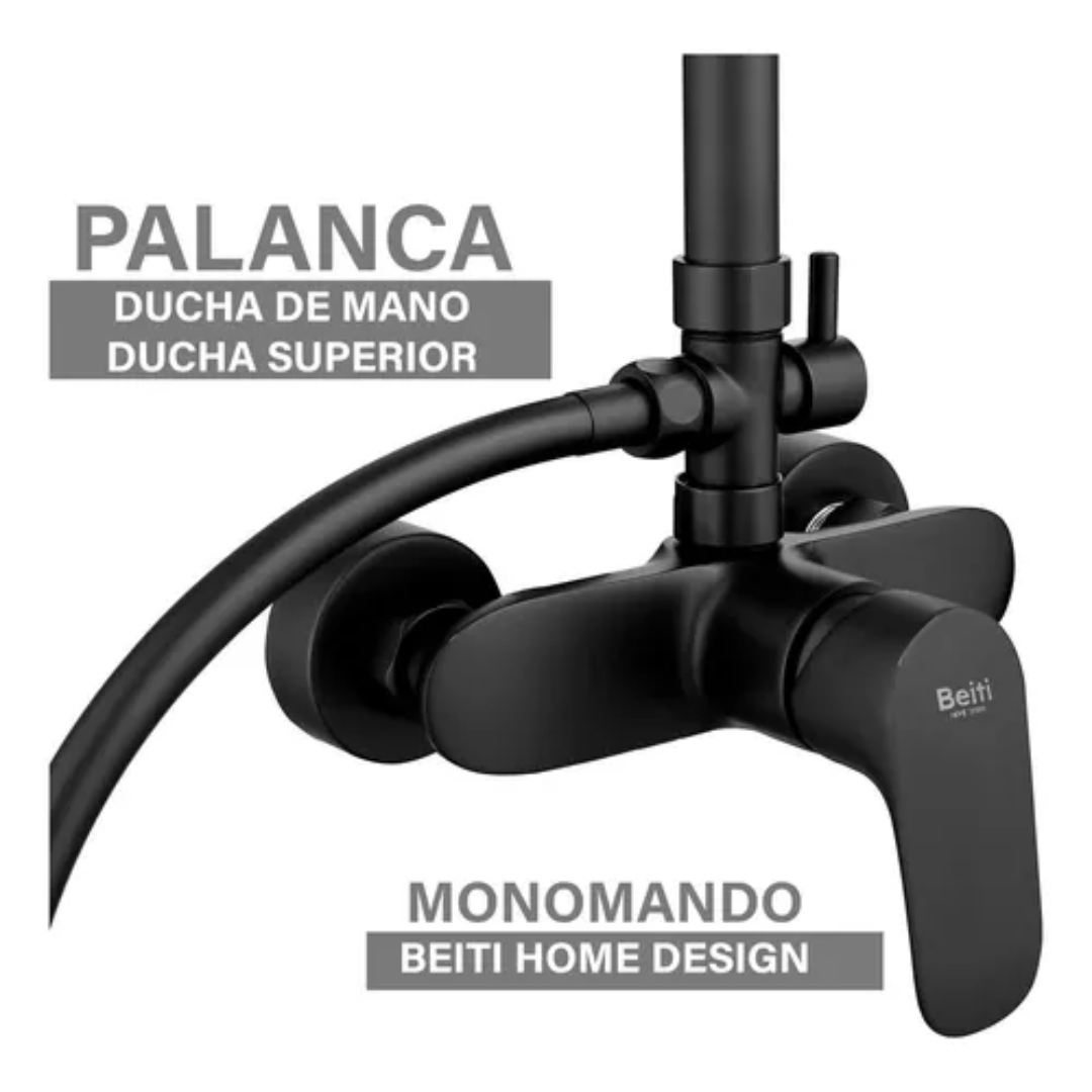 Columna De Ducha Acero Inoxidable Redondo 2 Salidas De Agua