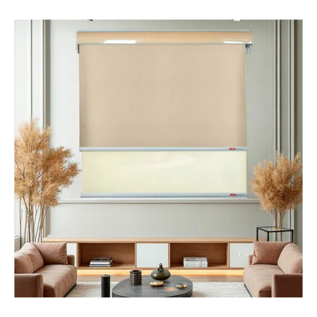 Cortina Roller Blackout Doble Visillo Cenefa 150x200