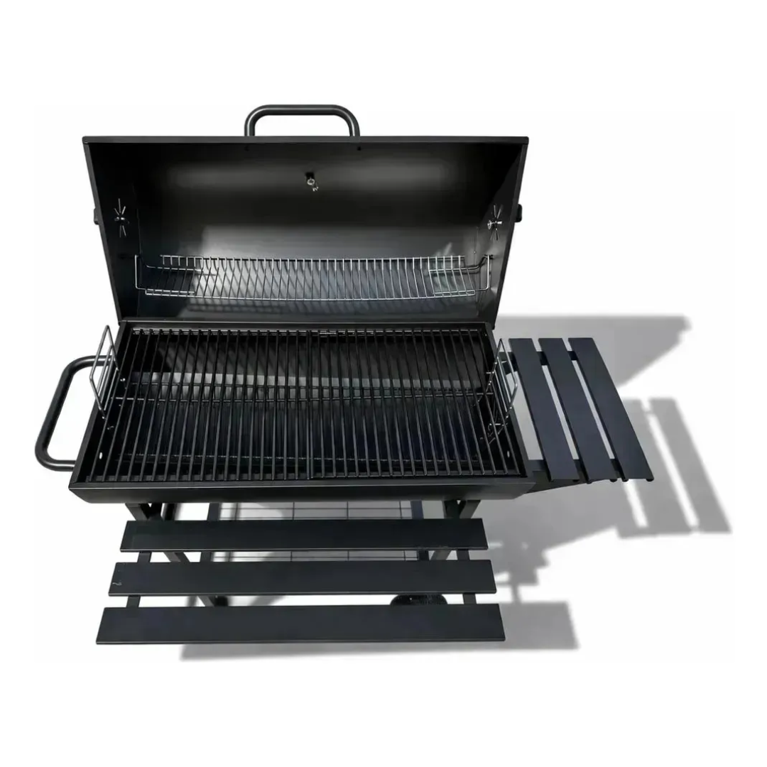 Parrilla Con Tapa A Carbon Asado Tipo Tambor Acero De 0.7mm Con Ruedas