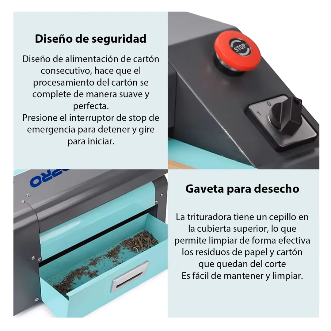Maquina Trituradora De Cartón Para Relleno Y Embalaje 400w Turquesa