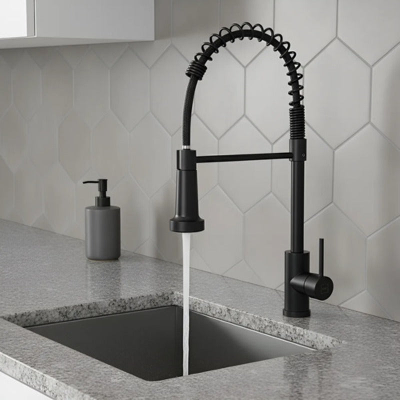 Grifo Llave Alta Monomando Cocina Rociador Flexible Acero Inoxidable