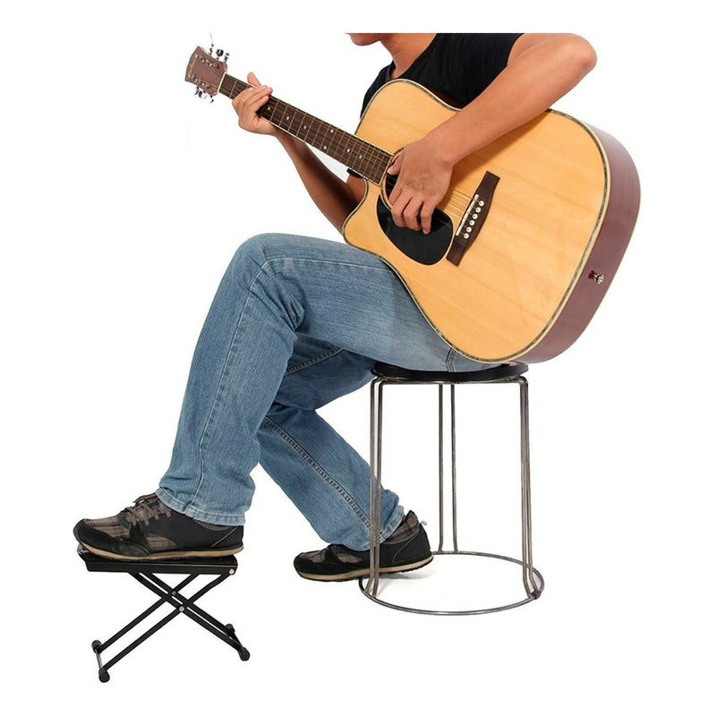 Apoya Pie Guitarra Para Tocar Bajo Ukelele Soporte Plegable
