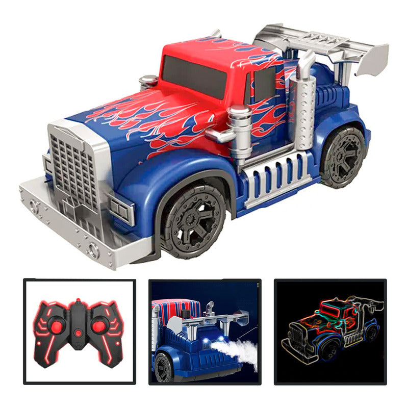 Auto A Control Remoto Camion Lanza Humo Power Optimus