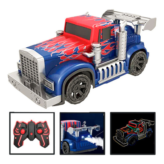 Auto A Control Remoto Camion Lanza Humo Power Optimus
