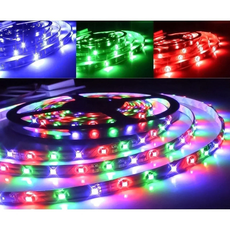 Cintas Led Colores Control Rgb 5 Mtrs Version 5050 Adhesiva