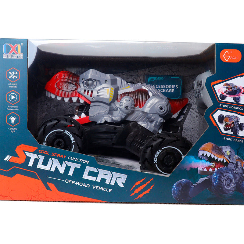 Auto a Control Remoto Dinosaurio Piruetas Humo Musica 360° 4x4