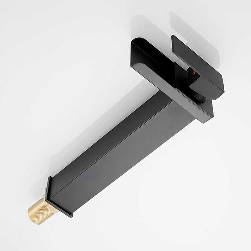Llave Monomando Lavamanos Estilo Cascada Moderna Acero Negro