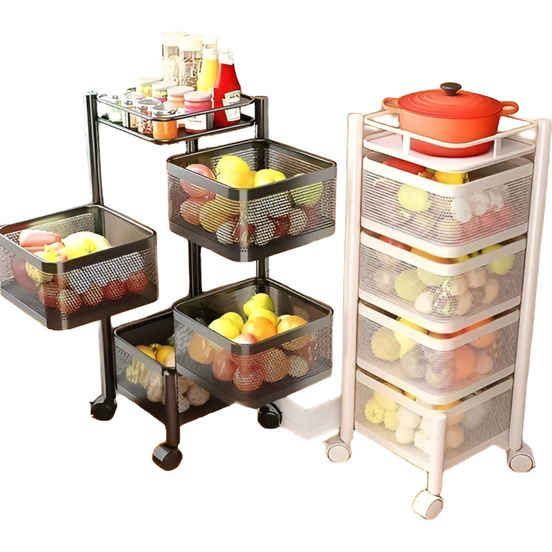 Estante Organizador Verdulero Frutero Metal Giratorio 4 Piso