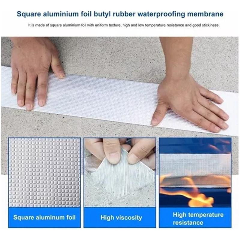 Cinta Sellador Techo Butilo Gotera Impermeable 50mm X 5mts