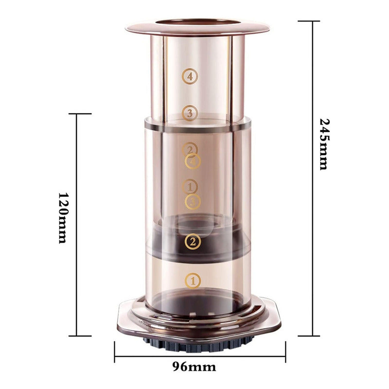 Cafetera Tipo Aeropress Portátil Con Filtros Manual Biancci