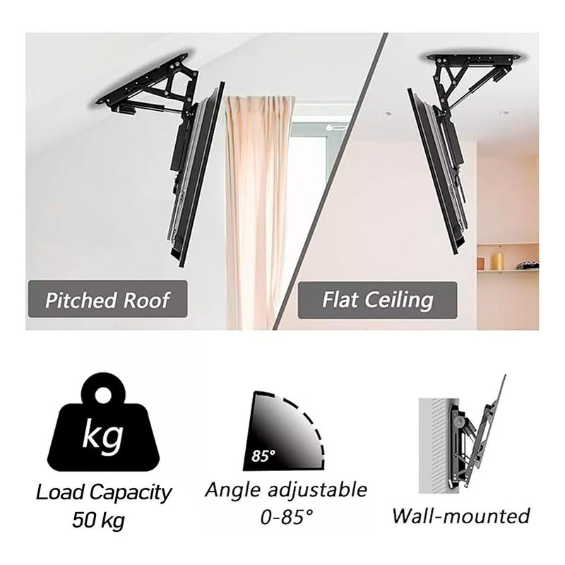 Soporte Tv Techo Motorizado Brazo Hidráulico 32-75 Control Remoto