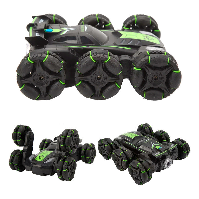 Auto De Acrobacia Rc Stunt Car 6 Ruedas Luz Sonido 2.4ghz