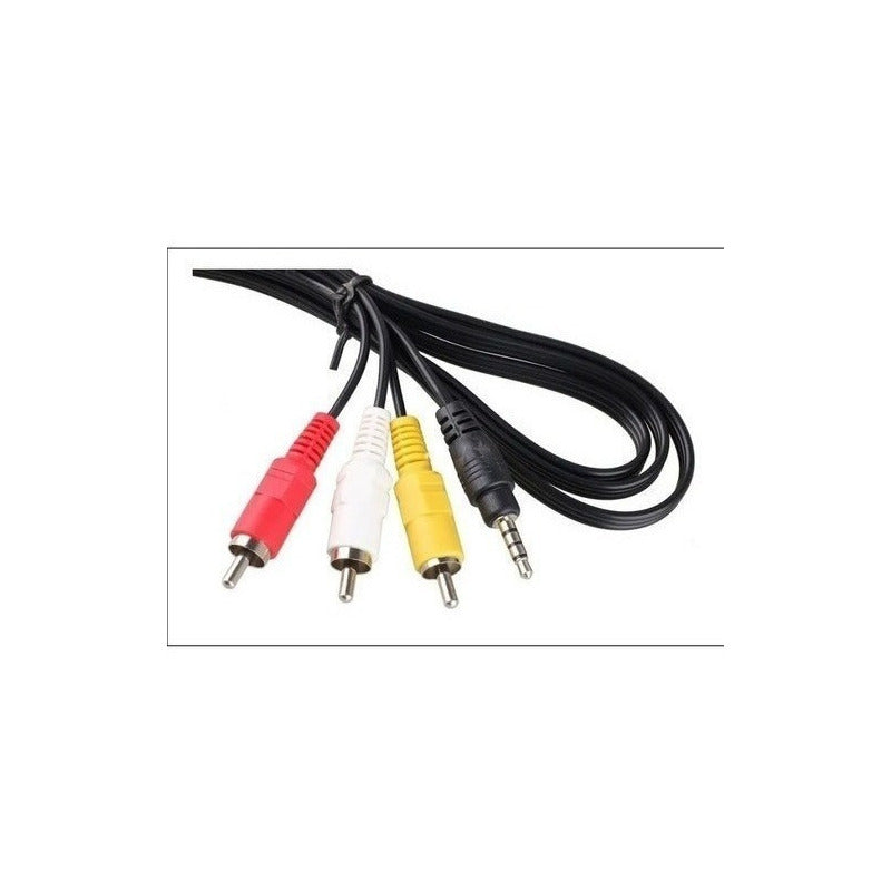 Cable Auxiliar A Rca 3x1 Aux 3.5mm De Audio Y Video 1.5mtr