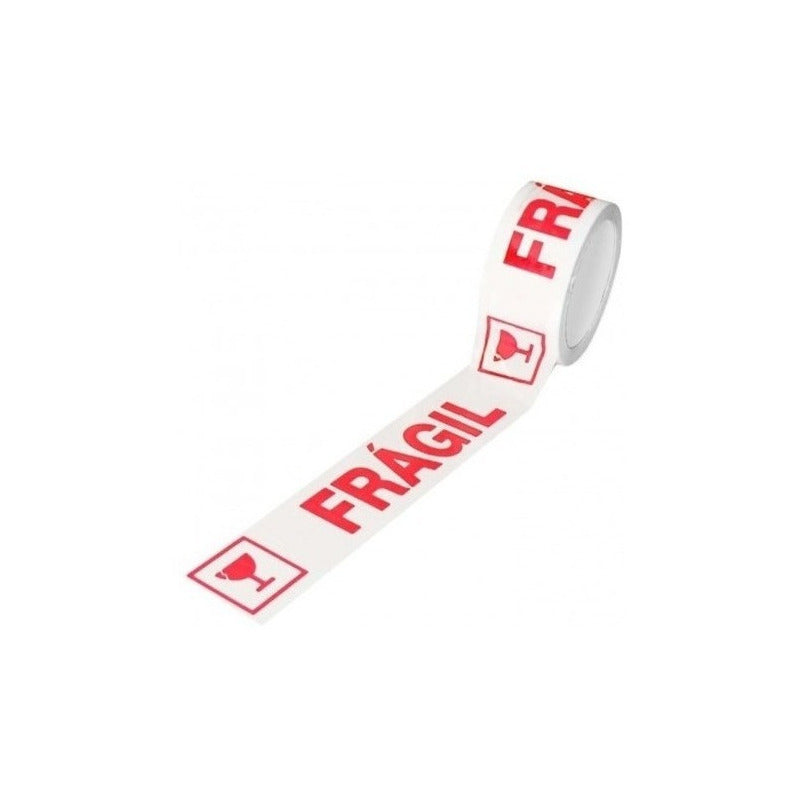 Pack 12 Cinta Embalaje Fragil De 50 Metros 50 Micrones 48mm