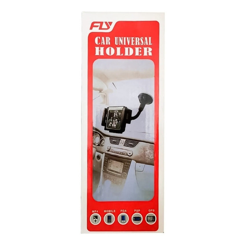 Soporte Celular Auto Rejilla Ventosa Fly Con Brazo Flexible