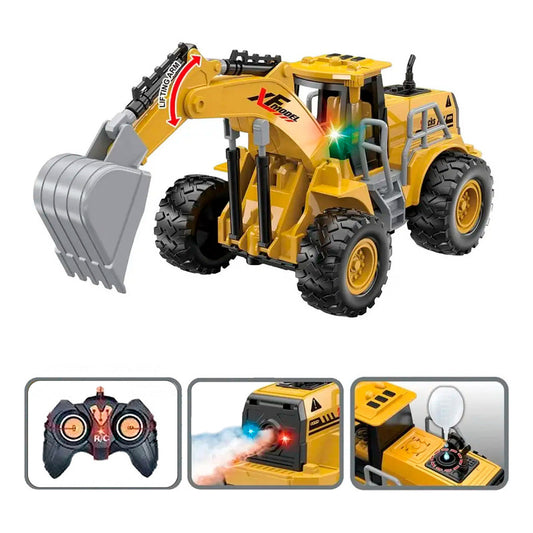 Excavadora Brazo Eléctrico A Control Sonido Humo Luz