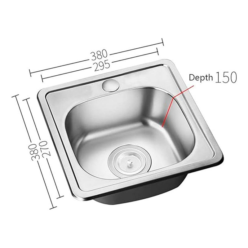 Lavaplatos Empotrado 38x38 Clasico Acero Inoxidable Cromado