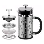 Prensa Francesa De Vidrio Y Metal Negro Cafetera 1 Litro
