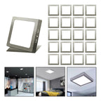 20 Foco Plafon Led Cuadrado Sobrepuesto 18w Luz Fria Niquel