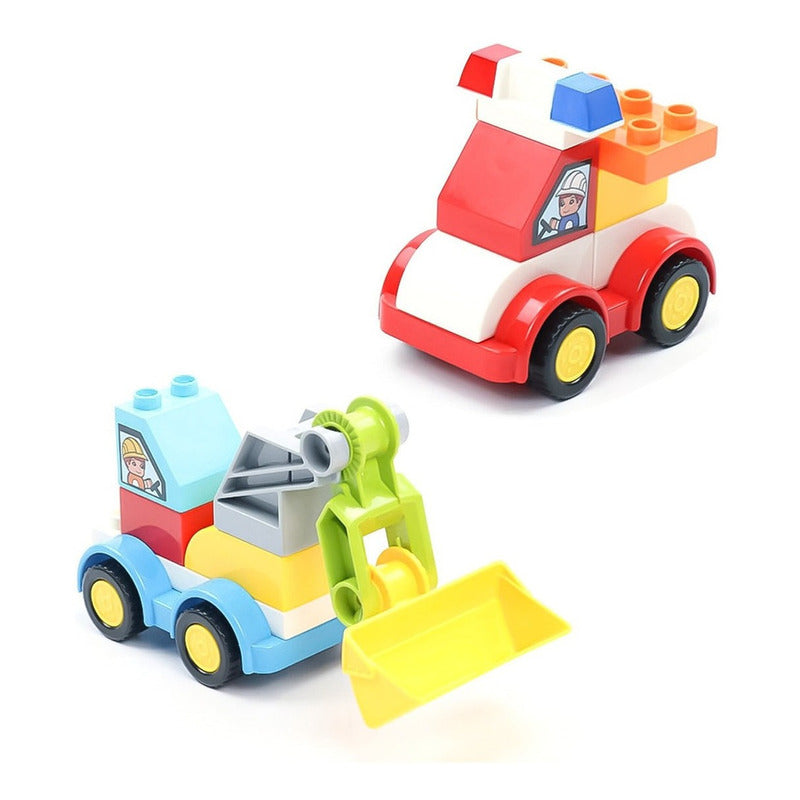 Bloques Set De Construccion Autos Y Robot 85 Piezas Niños