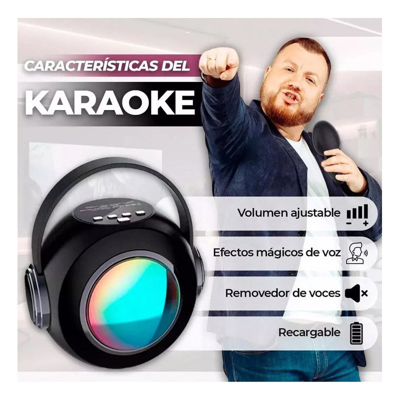 Parlante Con Micrófono 5 Efectos De Voz Bluetooth Luces Rgb