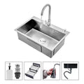 Lavaplatos 55x45cm De Acero Inoxidable Con Grifo Dual Con Accesorios