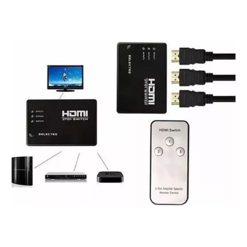Switch Hdmi 4k 3x1 Splitter Video Alta Calidad Controlremoto