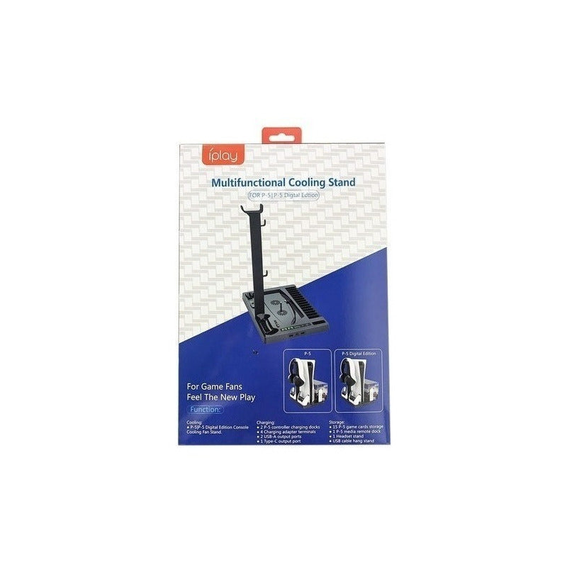 Soporte Base Ps5 Para 2 Dualsense Audifonos Con Ventilador