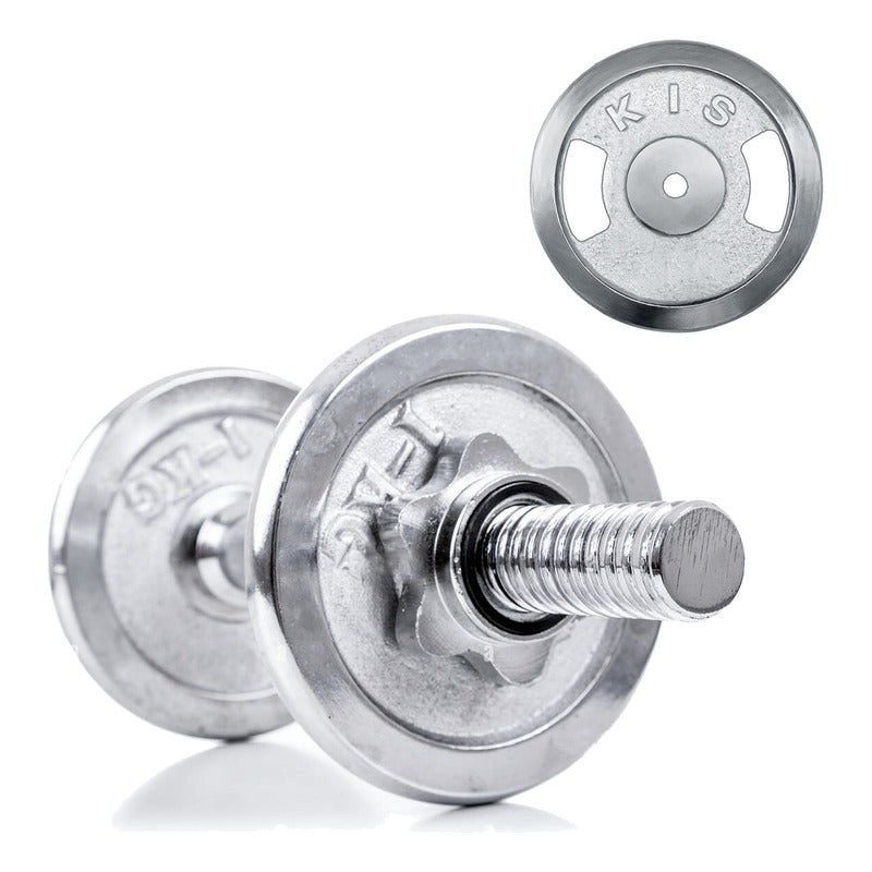 Pack 2 Disco Preolímpico 10kg C/u Cromado Profesional Agarre