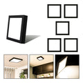 5 Foco Plafon Sobrepuesto Cuadrado 18w Luz Calida B. Negro