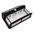 Farol Solar Aplique Pared 3 Ampolletas Led Sensor Luz Calido