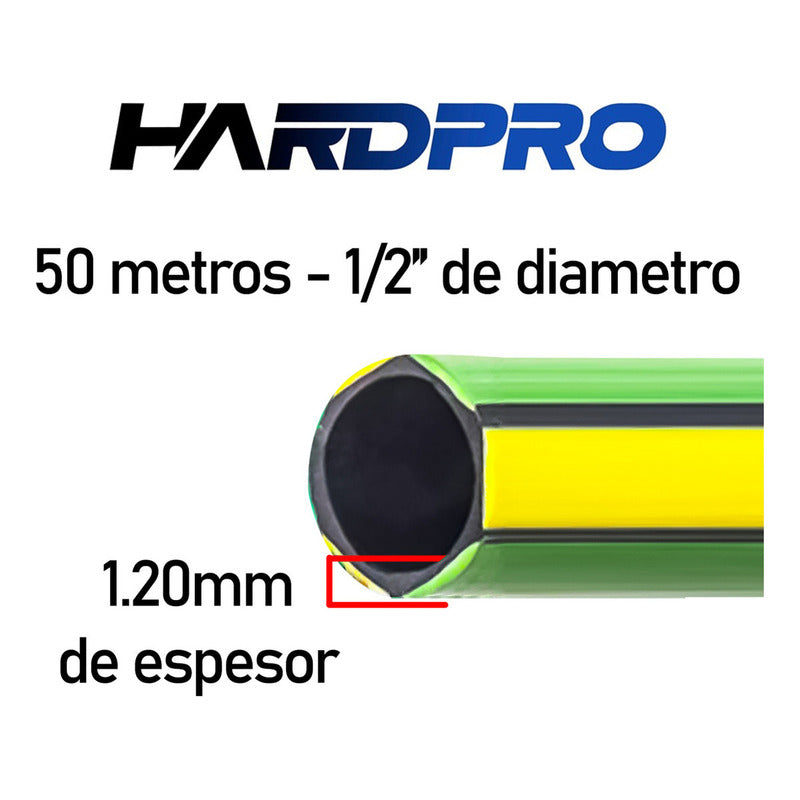 Manguera Riego Jardin 50m 1/2 1.2mm Reforzada Proteccion Uv