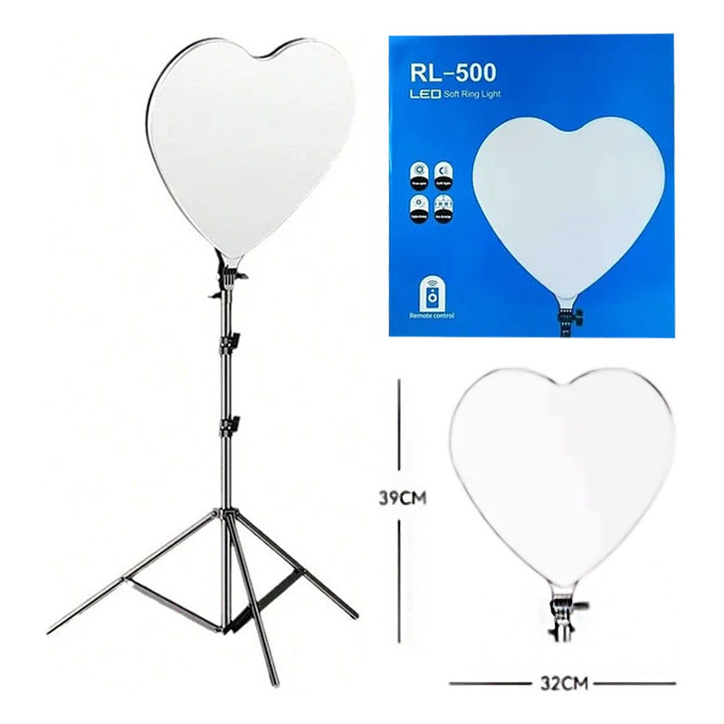 Panel Iluminacion Luz Led Fotografia Corazon Tripode Control