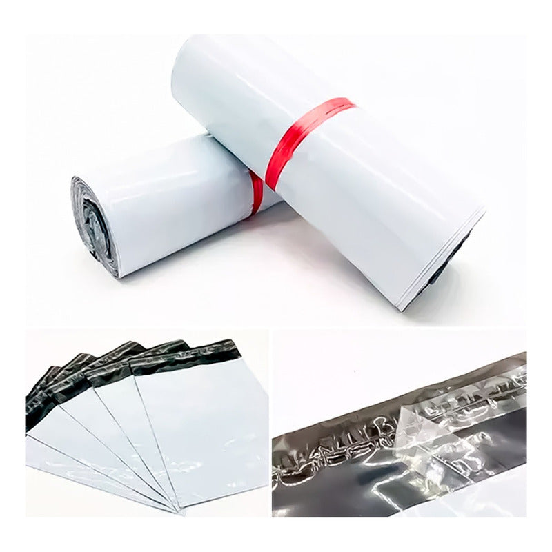 Pack 100 Bolsas Courier Embalaje Blanca Autoadhesivo 45x60cm
