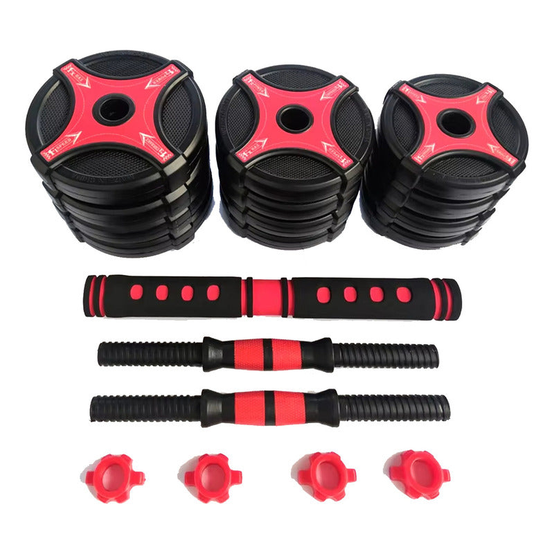 Set Mancuernas Profesional 40kg Kettlebell Barra Gym