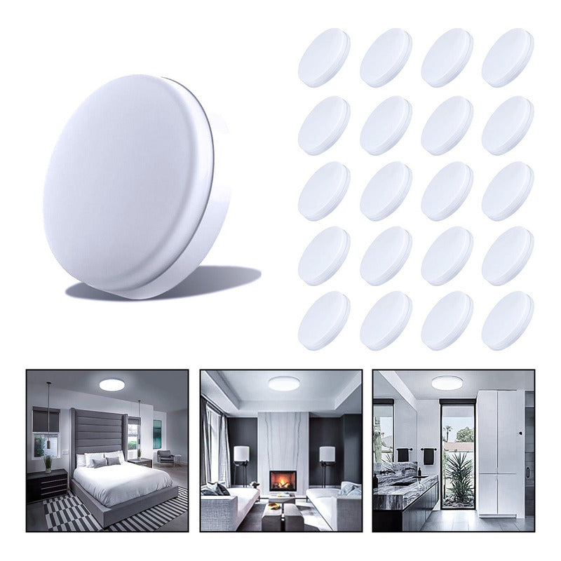 20 Foco Plafon Frameless Led Techo Sobrepuesto 48w Luz Fria