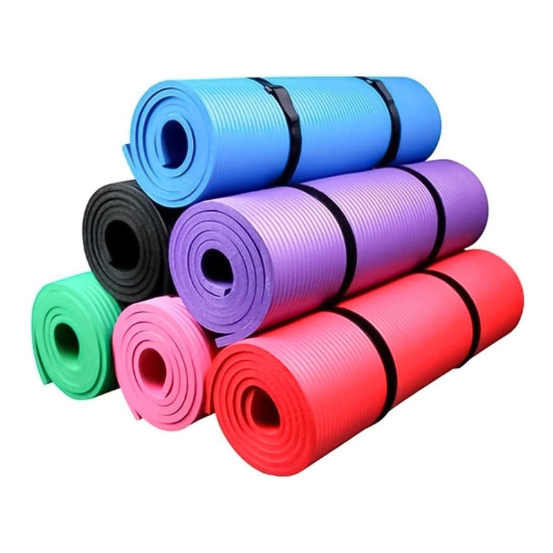 Mat Yoga 10 Mm Alfombra Resistente Gruesa Varios Colores